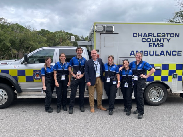 Thornton with 6 Australian paramedics who joined Charleston County EMS this year